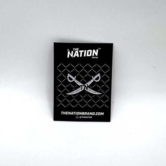 White Glitter Blades Pin