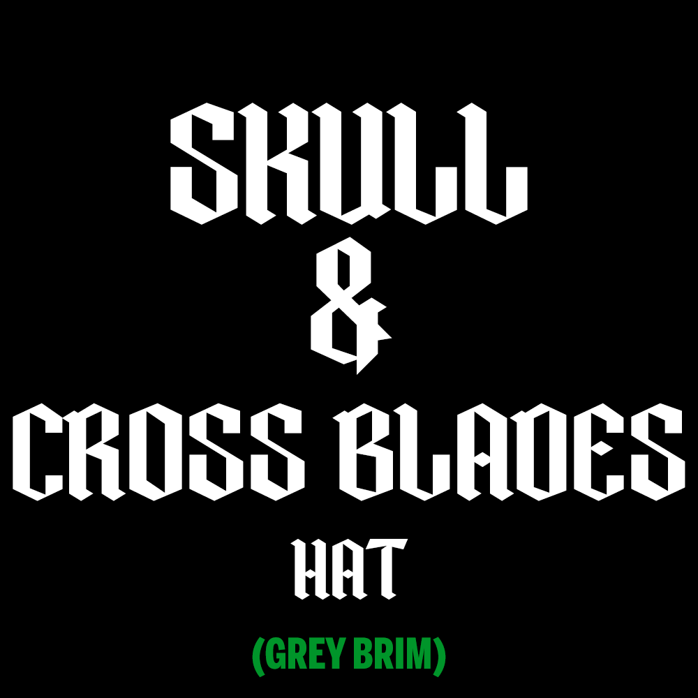 Skull & Crossblades Hat (Grey Brim)